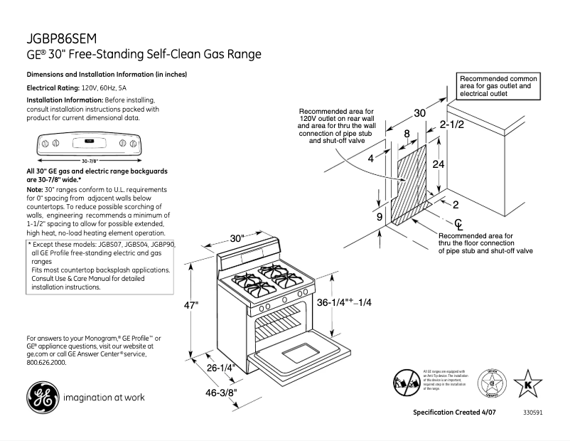 Image de la première page du manuel de l'appareil JGBP86SEMSS