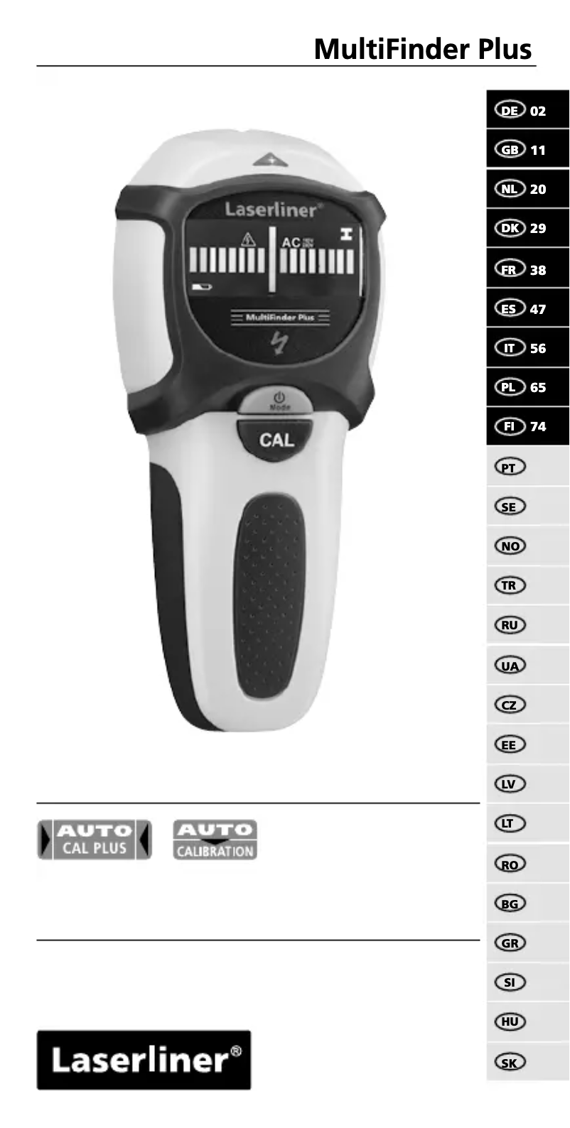 Image de la première page du manuel de l'appareil MultiFinder Plus