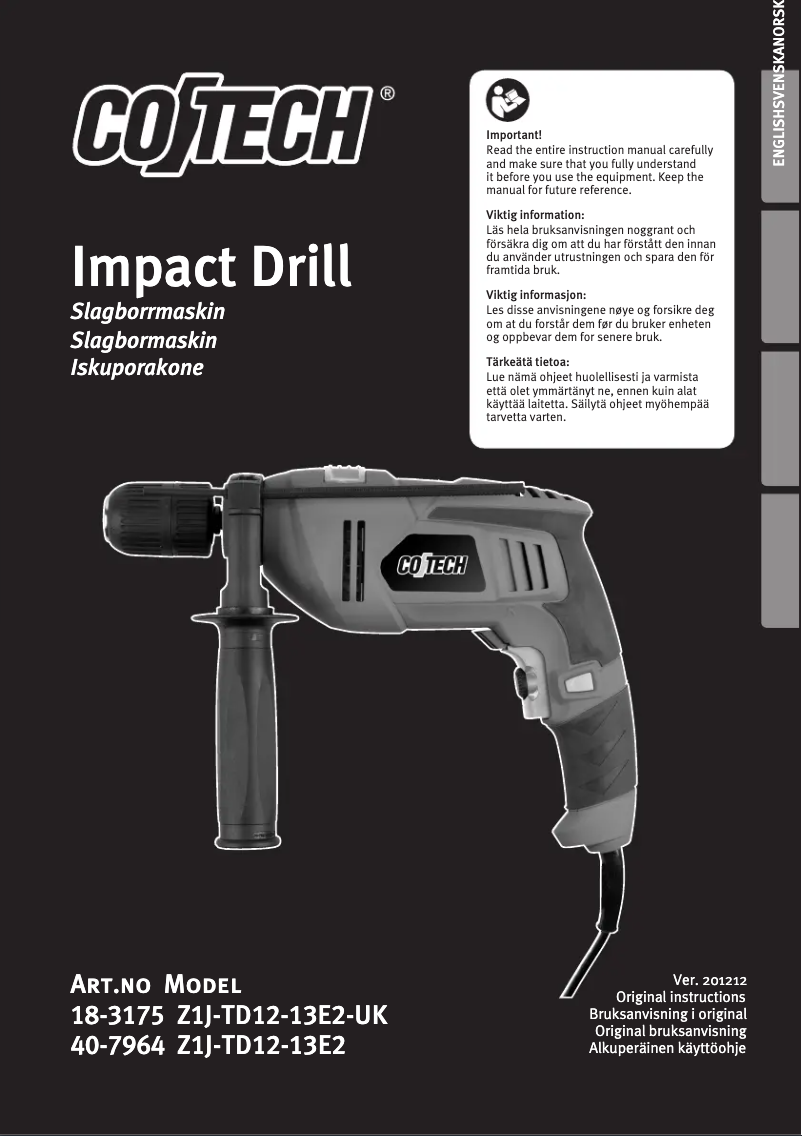 Page n°1 - Manuel utilisateur Cocraft Z1J-TD12-13E2