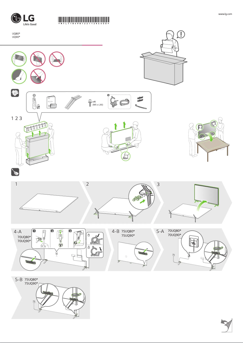 Page 1 de la notice Manuel utilisateur LG 75UQ9000PSD