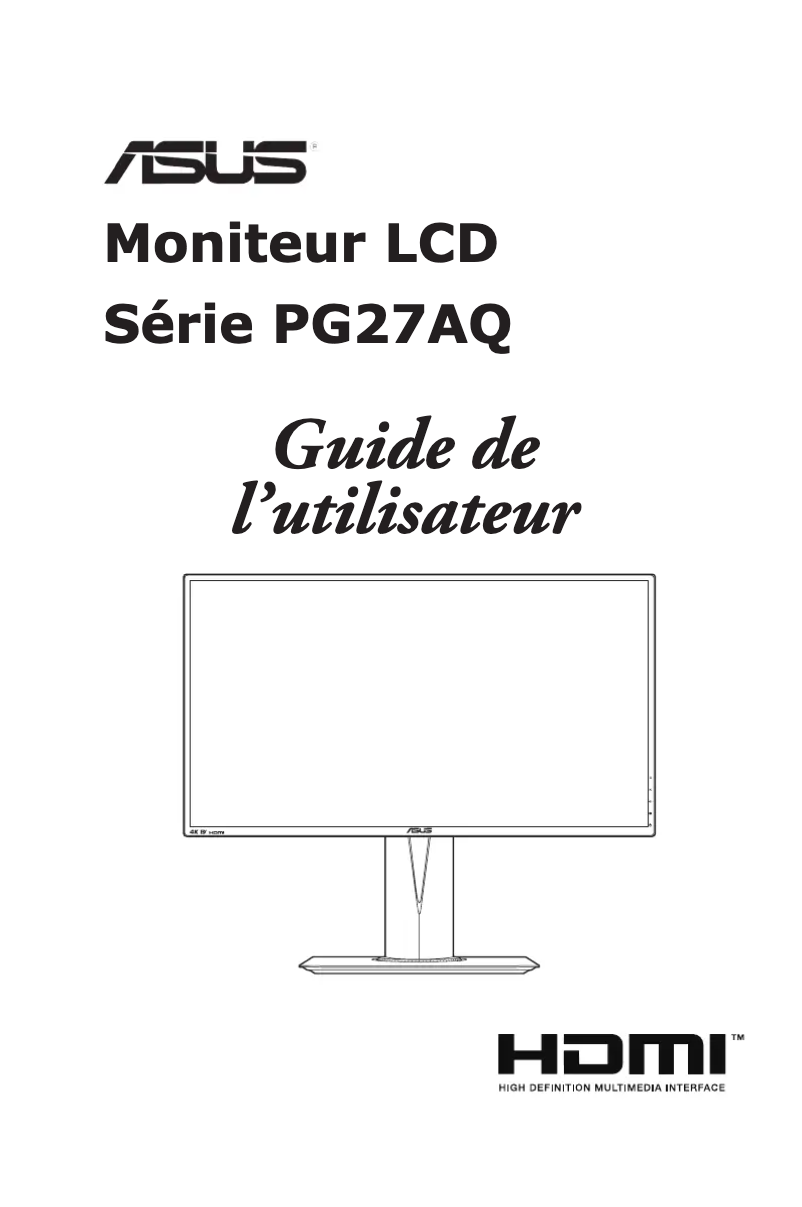 Page 1 de la notice Manuel utilisateur Asus ROG Swift PG27AQ