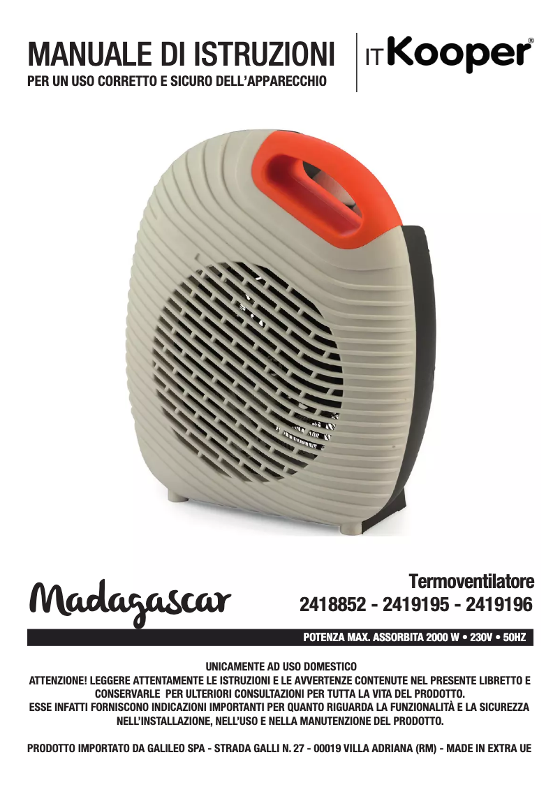Page 1 de la notice Manuel utilisateur Kooper 2418852