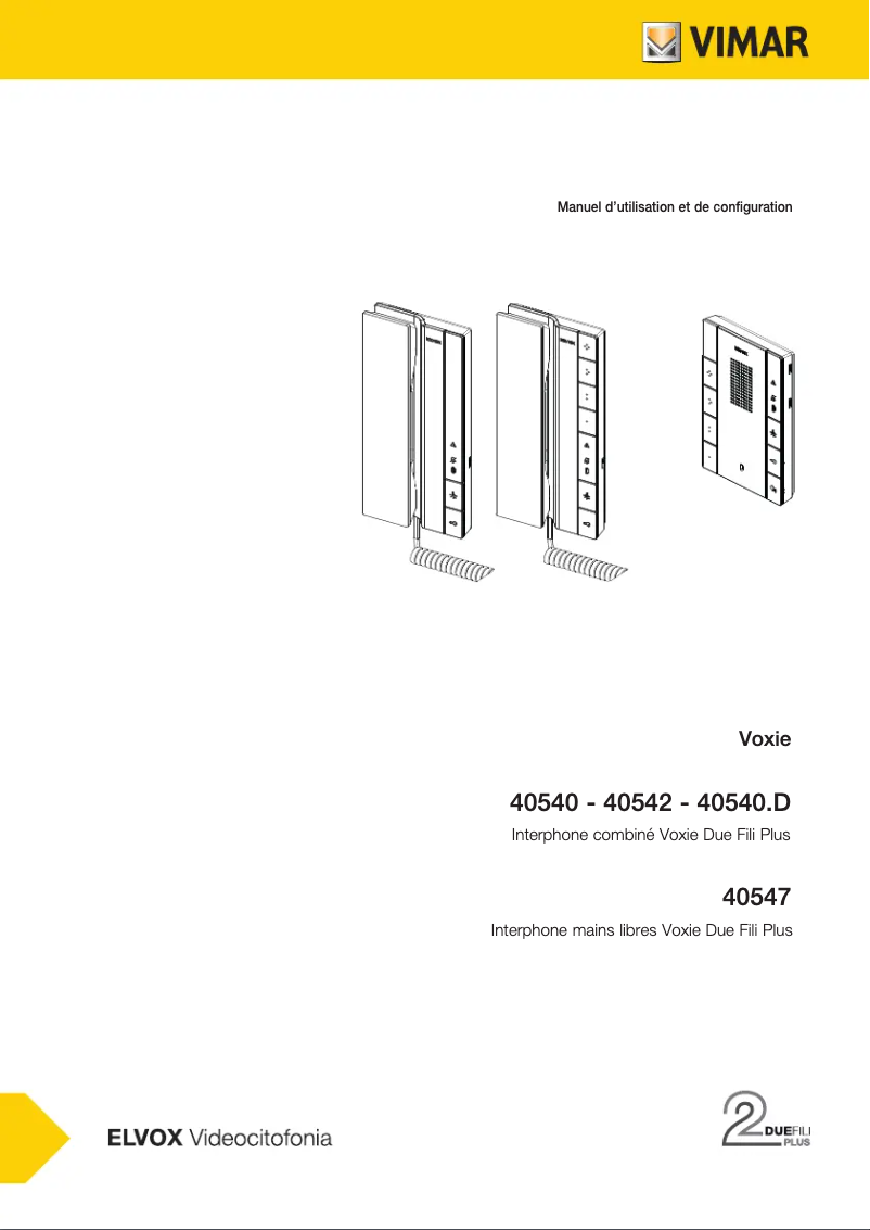 Image de la première page du manuel de l'appareil ELVOX K40547.E