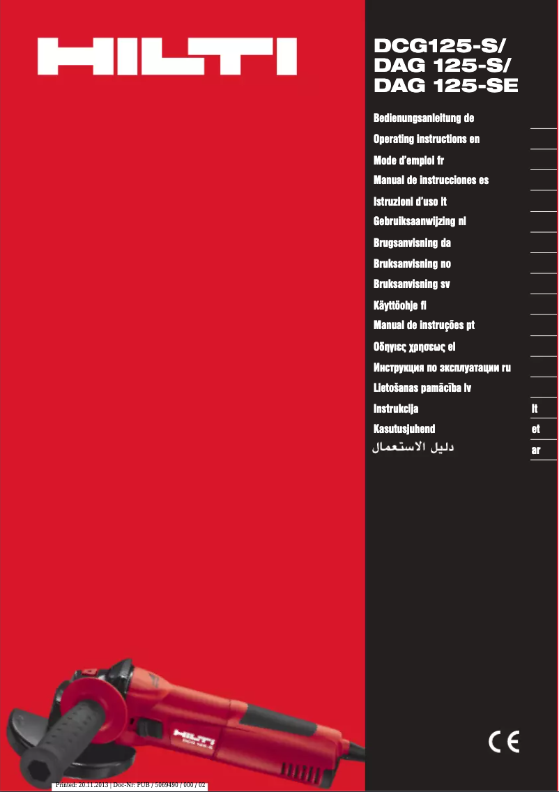 Page n°1 - Manuel utilisateur Hilti DCG 125-S