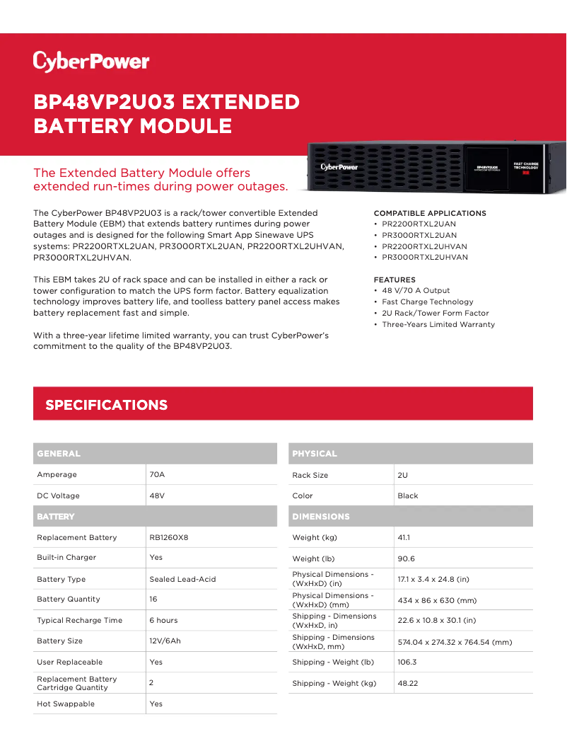 Imagen de la primera página del manual del dispositivo EBM BP48VP2U03