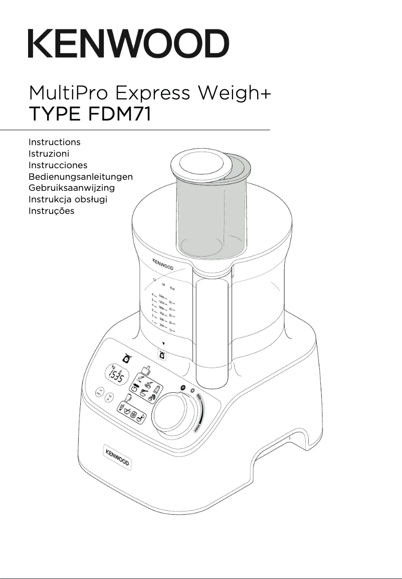 Page 1 de la notice Manuel utilisateur Kenwood MultiPro Express Weigh+ FDM71