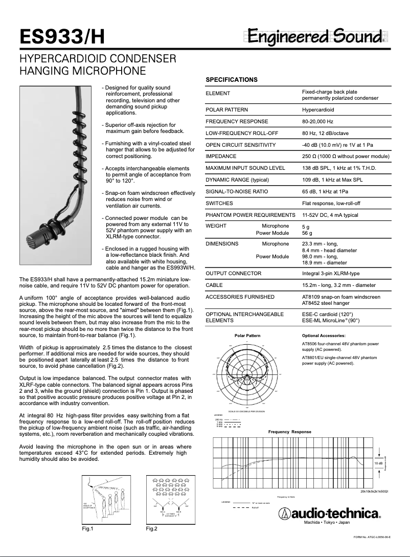 Página 1 del manual Manual de usuario Audio-Technica ES933/H