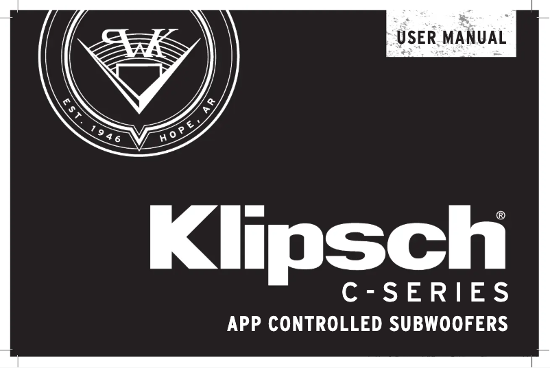 Page 1 de la notice Manuel utilisateur Klipsch C Series C-310ASWi