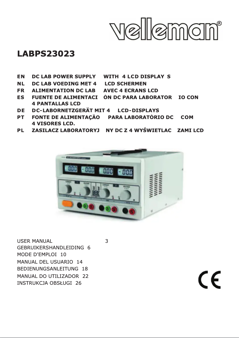 Page n°1 - Manuel utilisateur Velleman LBPS23023