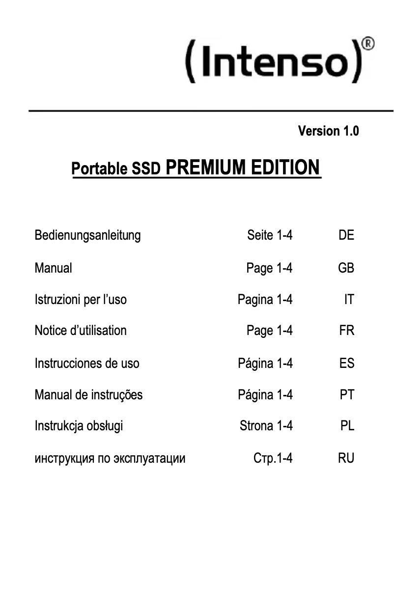 Imagen de la primera página del manual del dispositivo 256GB Premium