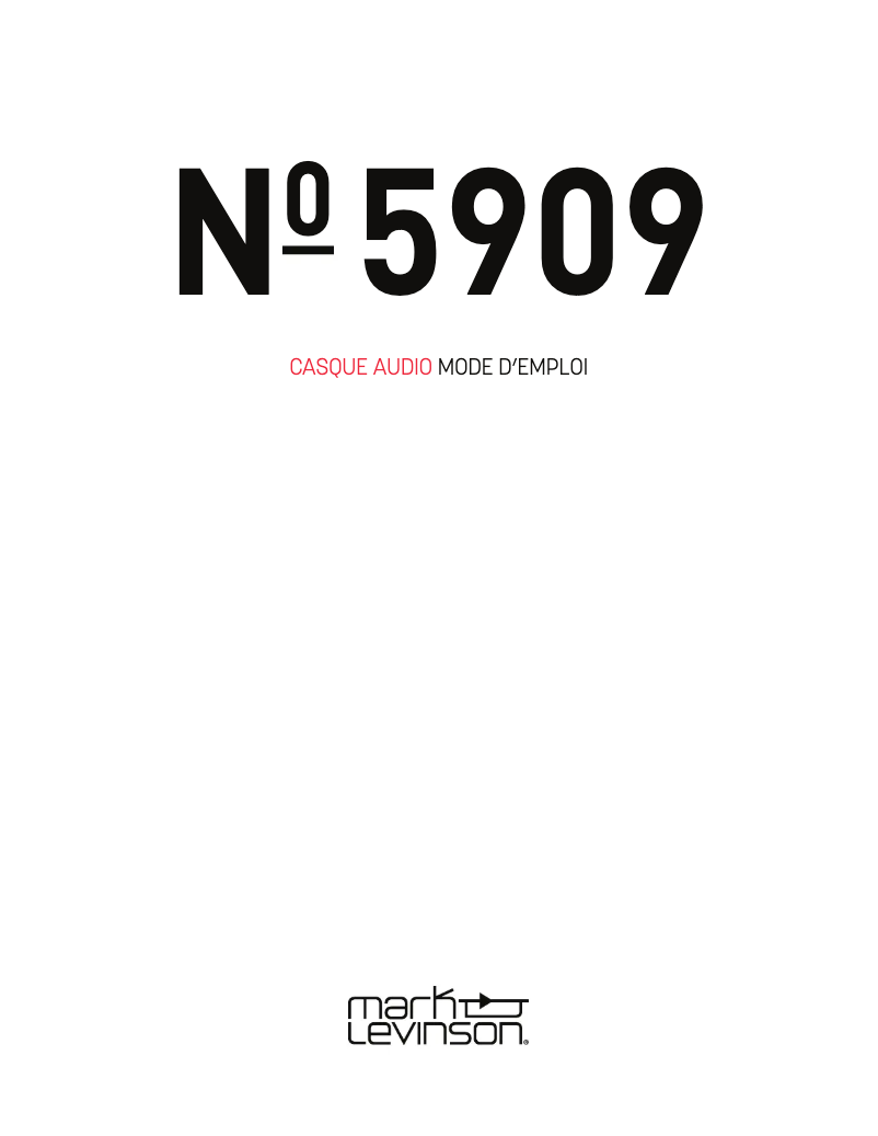 Page 1 de la notice Manuel utilisateur Mark Levinson No.5909