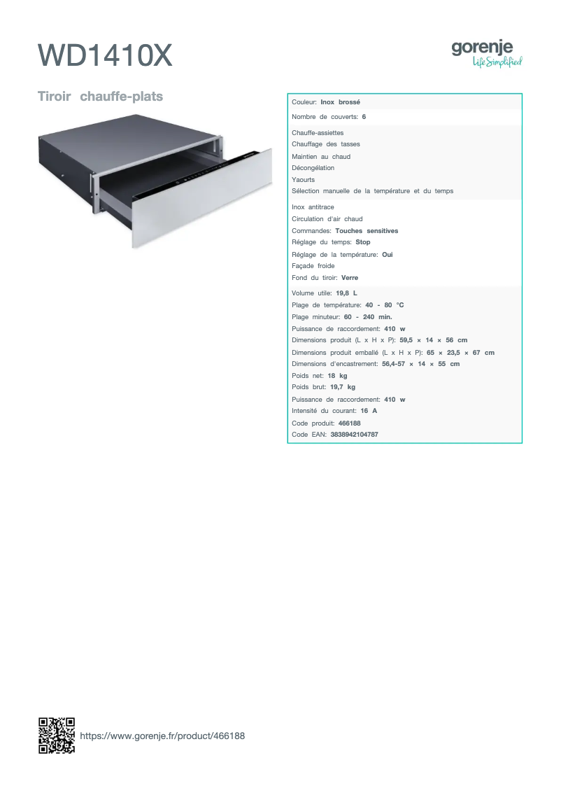 Image de la première page du manuel de l'appareil WD1410X