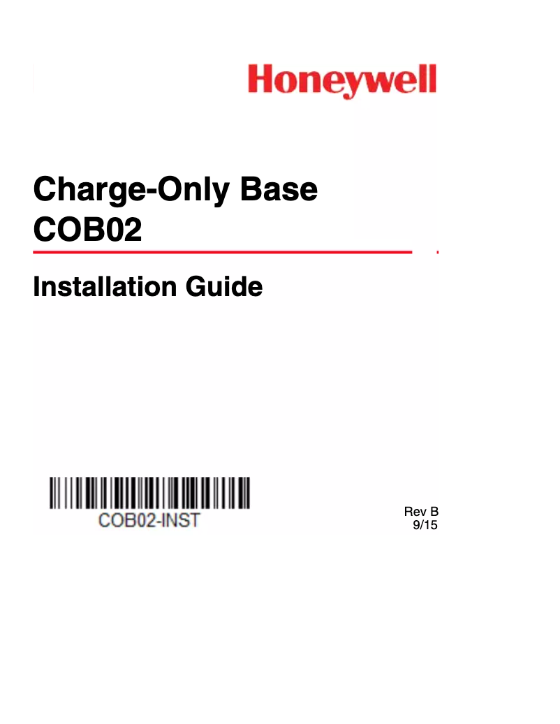 Page n°1 - Manuel utilisateur Honeywell COB02