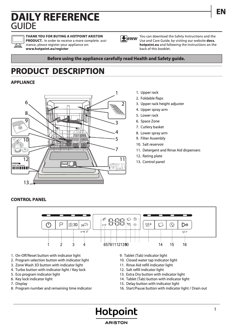 Page n°1 - Manuel utilisateur Hotpoint Ariston HFO 3O32 W