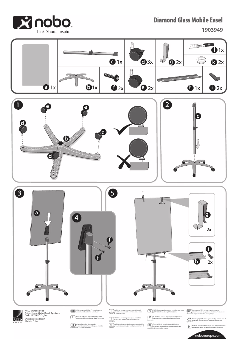 Page 1 de la notice Manuel utilisateur Nobo Diamond 1903949