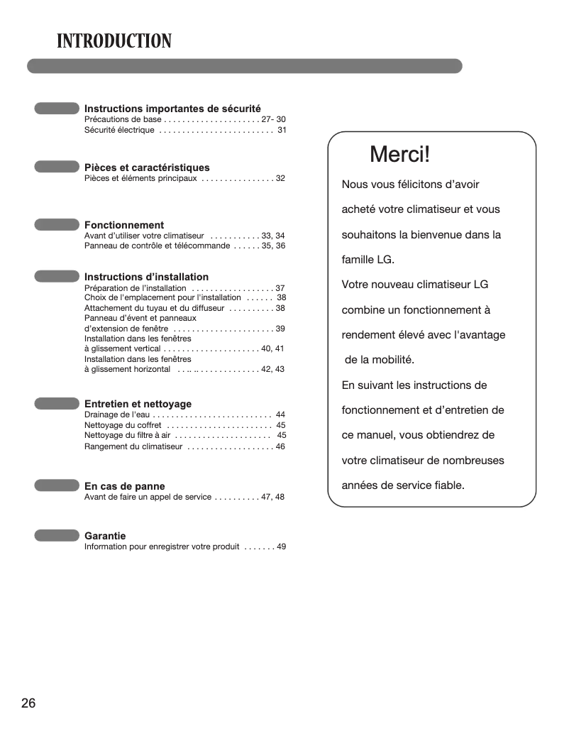 Page n°1 - Manuel utilisateur LG LP1014WNR