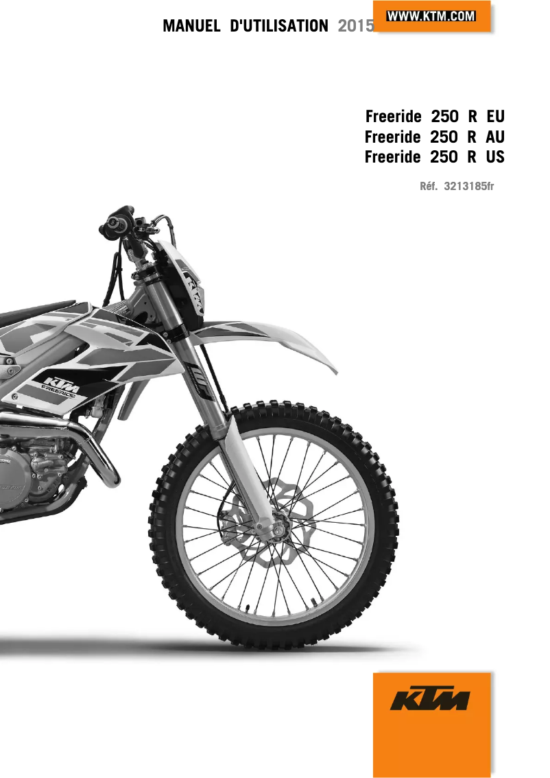 Page 1 de la notice Manuel utilisateur KTM Freeride 250 R (2015)
