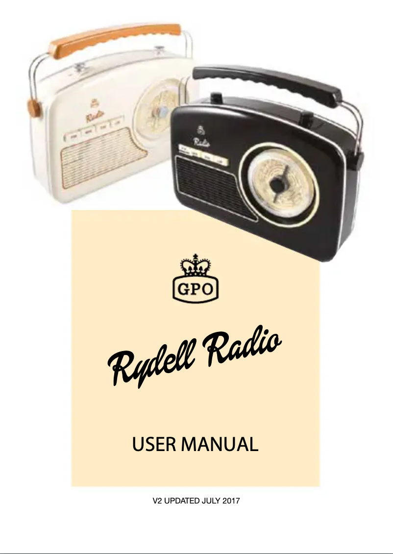 Page 1 de la notice Manuel utilisateur GPO Rydell