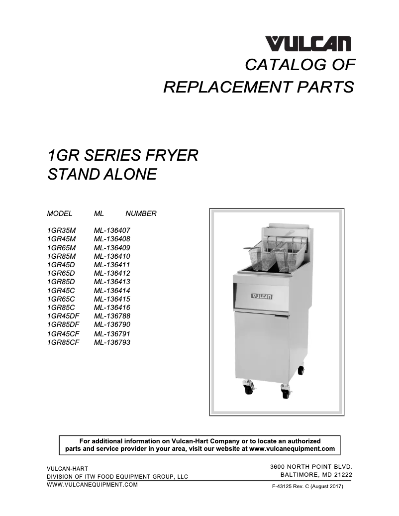 Page 1 de la notice Catalogue Vulcan GR85