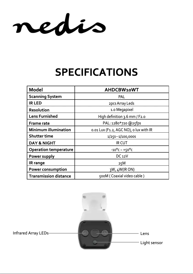 Image de la première page du manuel de l'appareil AHDCBW10WT