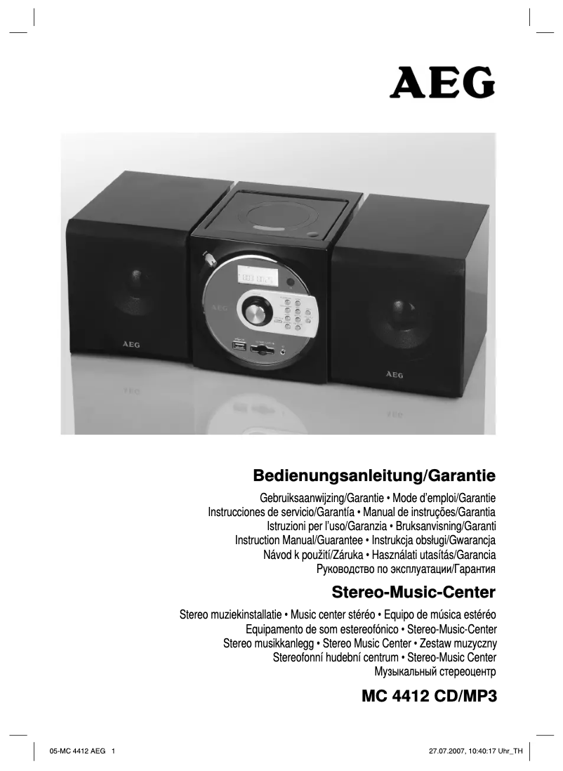 Image de la première page du manuel de l'appareil MC 4412 CD/MP3
