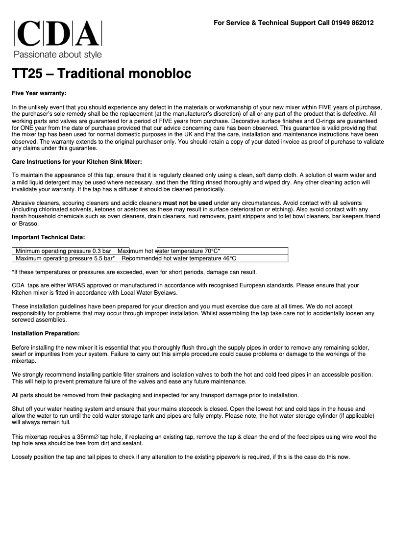 Página 1 del manual Manual de usuario CDA TT25ABO