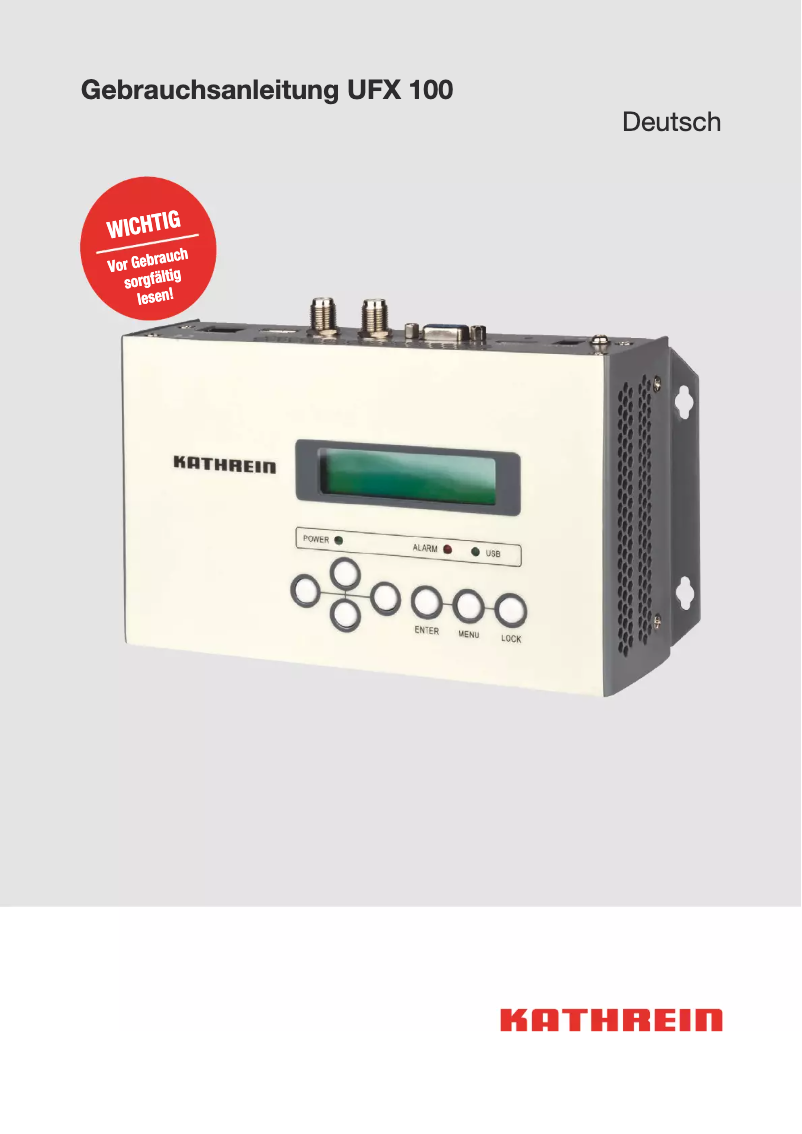 Image de la première page du manuel de l'appareil UFX 100