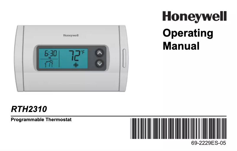 Página 1 del manual Manual de usuario Honeywell RTH2310B1002/A