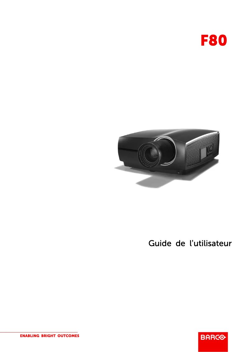 Page n°1 - Manuel utilisateur Barco F80-4K12