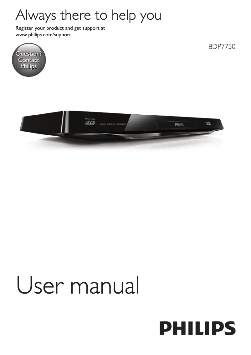 Page n°1 - Manuel utilisateur Philips BDP7750