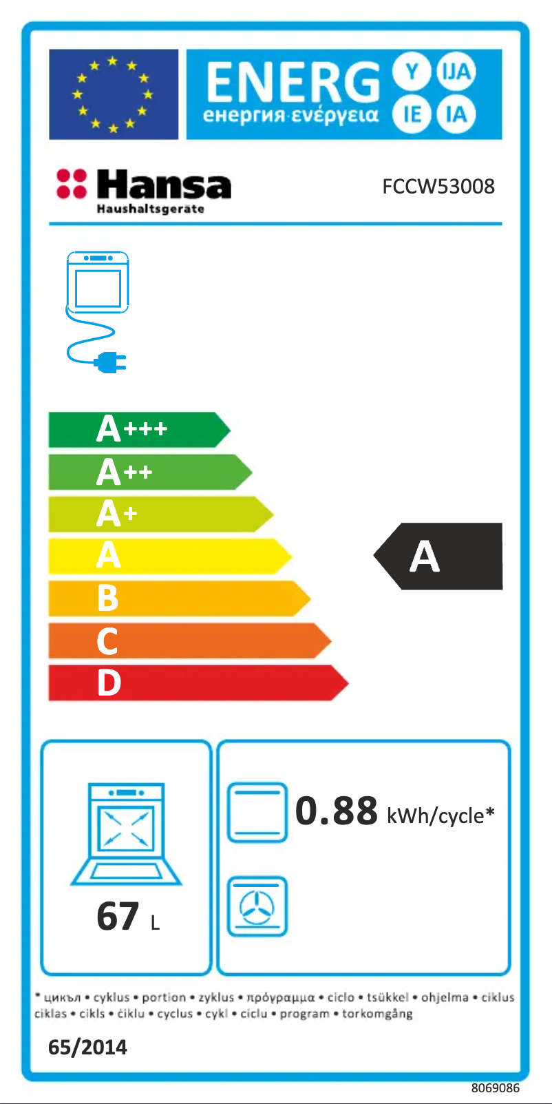 Page 1 de la notice Manuel utilisateur Hansa FCCW53008