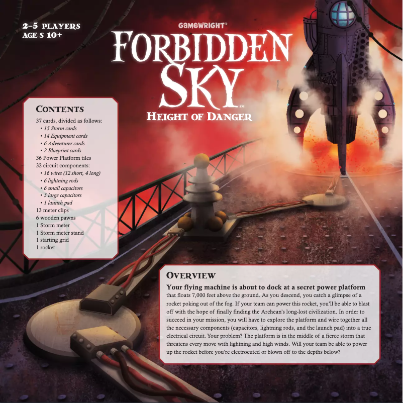 Page n°1 - Manuel utilisateur Gamewright Forbidden Sky