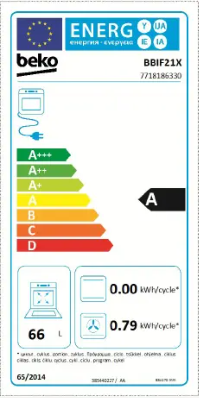 Page 1 de la notice Manuel utilisateur Beko BBSF210S