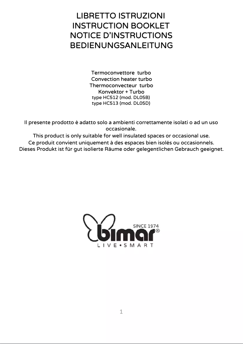 Page 1 de la notice Manuel utilisateur Bimar HC512