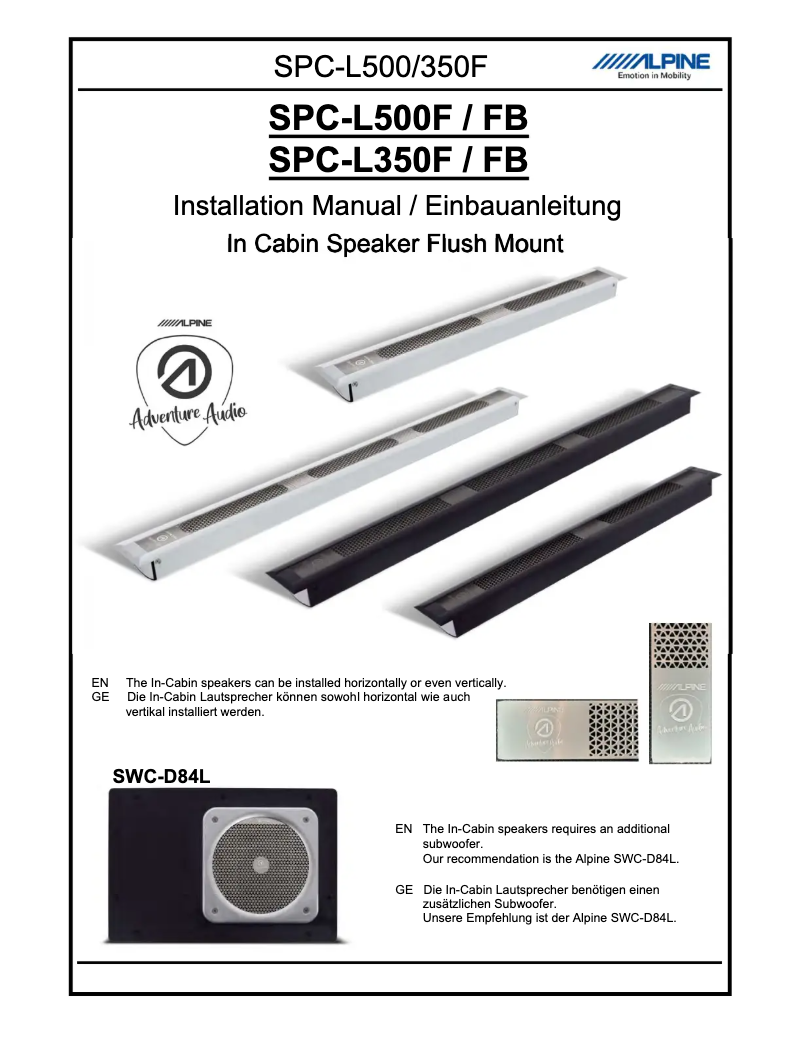 Image de la première page du manuel de l'appareil SPC-L500FB