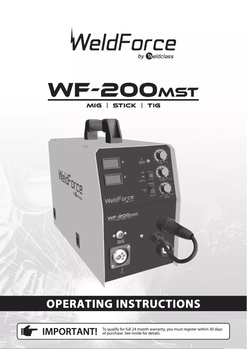 Page n°1 - Manuel utilisateur Weldclass Weldforce 200MST