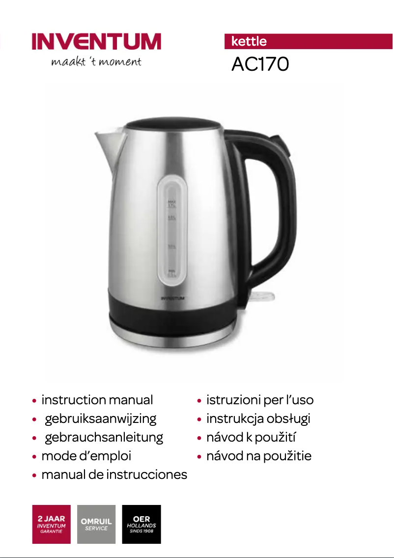 Image de la première page du manuel de l'appareil AC170