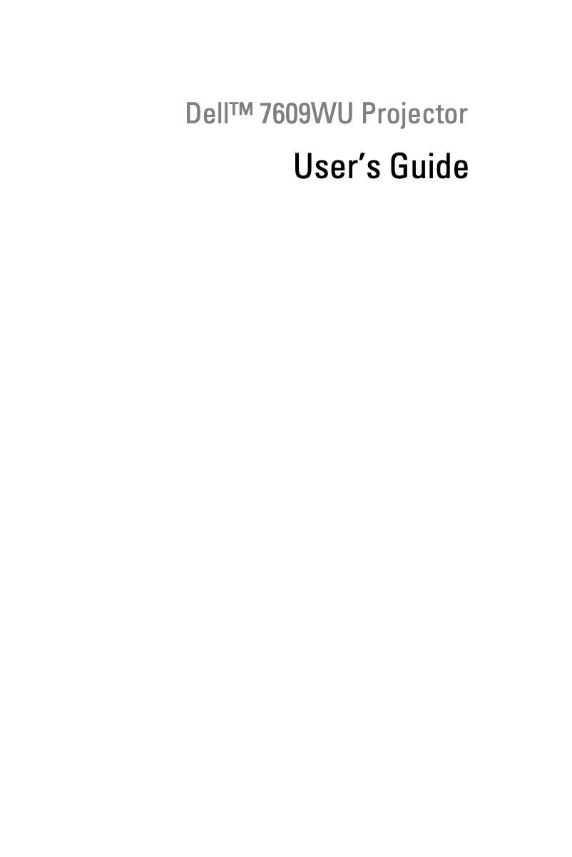 Page n°1 - Manuel utilisateur Dell 7609WU