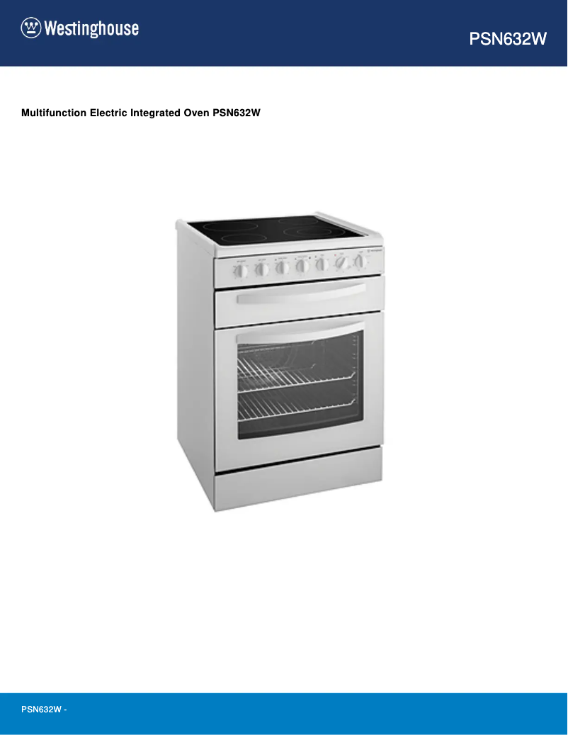 Page n°1 - Manuel utilisateur Westinghouse PSN632W