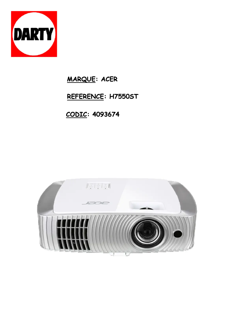 Page n°1 - Manuel utilisateur Acer Home H7550ST