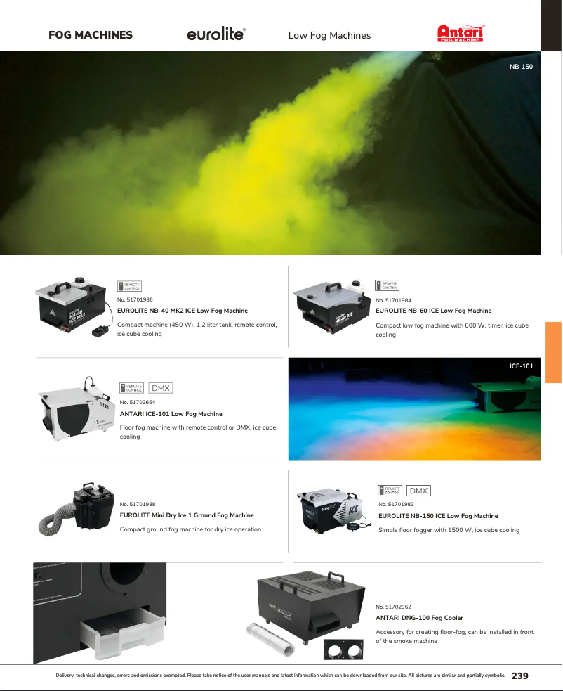 Page 1 de la notice Catalogue Eurolite NB-60 ICE