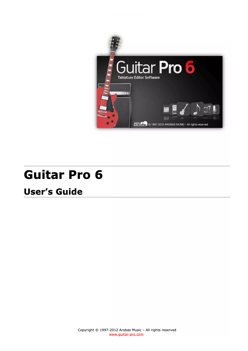 Page 1 de la notice Manuel utilisateur Arobas Music Guitar Pro 6