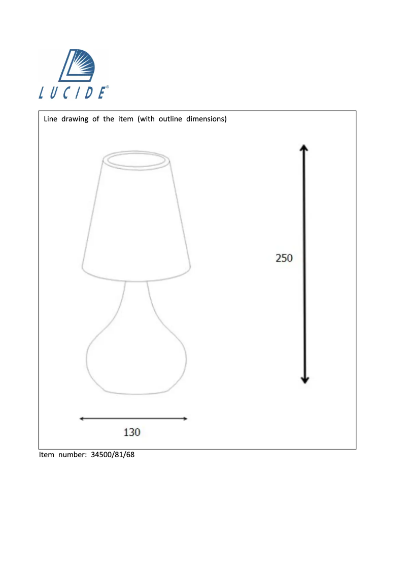 Page n°1 - Manuel utilisateur Lucide Isla 34500/81/68