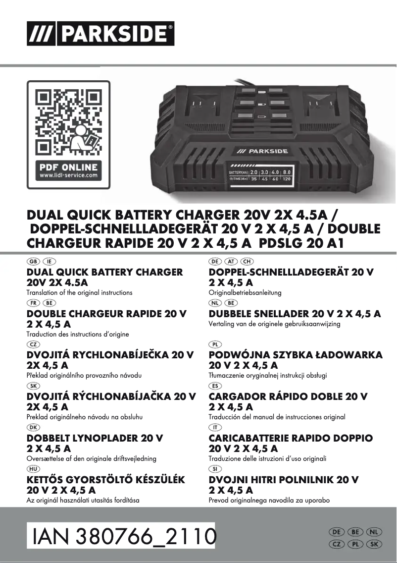 Page n°1 - Manuel utilisateur Parkside IAN 380766