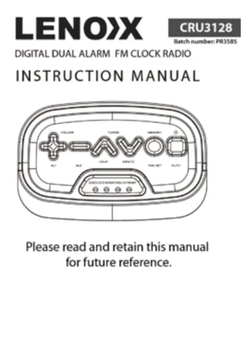 Page 1 de la notice Manuel utilisateur Lenoxx CRU3128