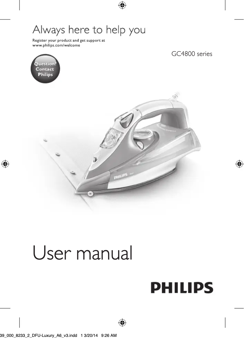 Image de la première page du manuel de l'appareil Azur Steam GC4865