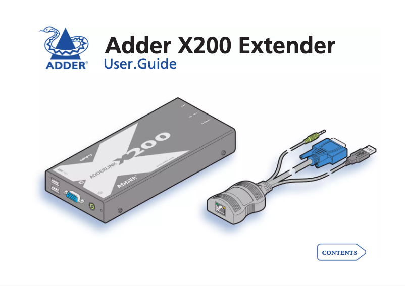 Page n°1 - Manuel utilisateur Adder X200