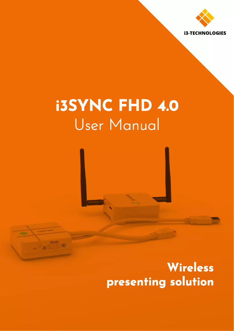 Image de la première page du manuel de l'appareil i3SYNC FHD 4.0
