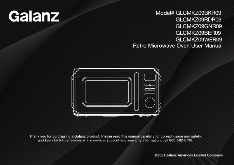 Page 1 de la notice Manuel utilisateur Galanz GLCMKZ09BER09