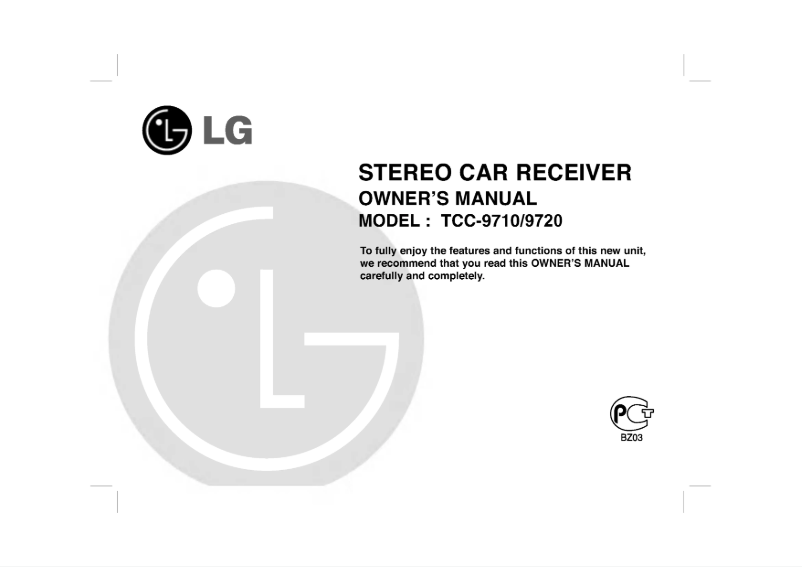 Page 1 of the manual User Manual LG TCC-9720